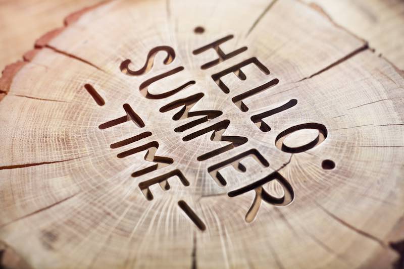 Hello Summertime Hand-carved wooden sign