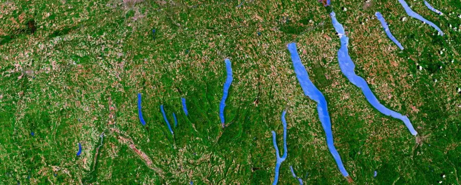 View of the Finger Lakes from space